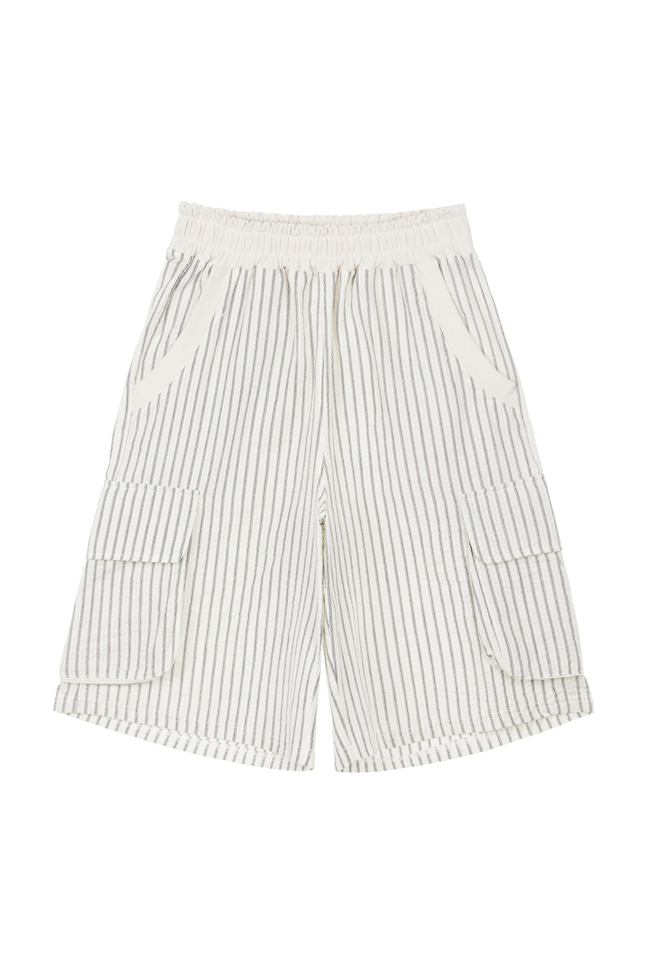 Deinet - Deinet Stripe Bermuda Sweat Pants (Ivory) product image 1 | TRAB K-Fashion Australia