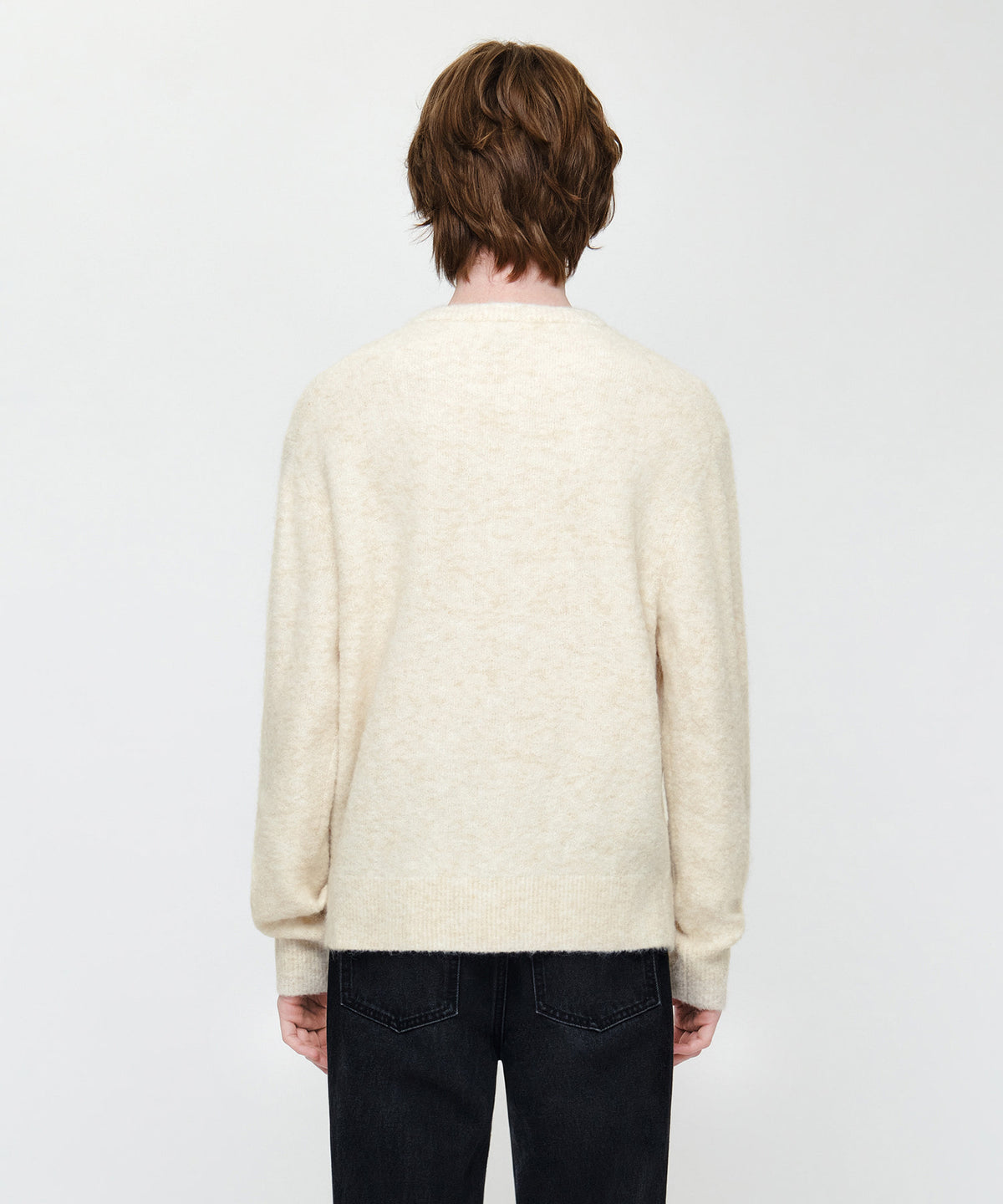 Marithe & Francois Girbaud - Small Classic Logo Boucle Knit Pullover (Ivory) product image 3 | TRAB K-Fashion Australia