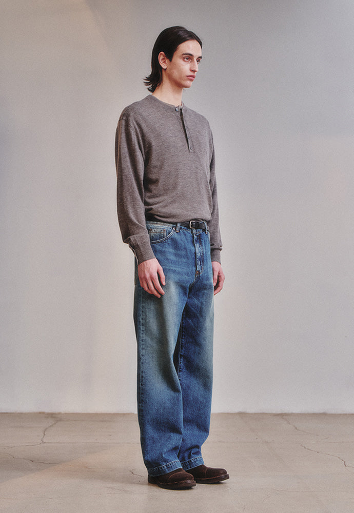 Art if acts - Vintage Wide Denim Pants (Washed Indigo) product image 3 | TRAB K-Fashion Australia