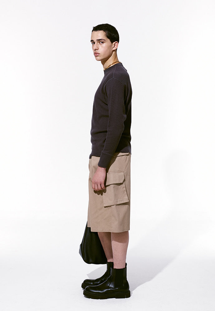 Tonywack - Garment-Washed Cotton Cargo Shorts (Beige) product image 2 | TRAB K-Fashion Australia