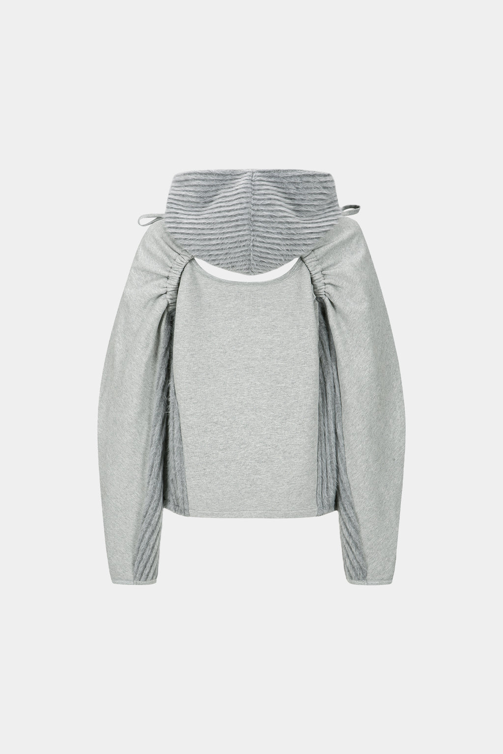 Andersson Bell - (essential) Cut Out Shirring Hoodie (Melange Grey) product image 8 | TRAB K-Fashion Australia