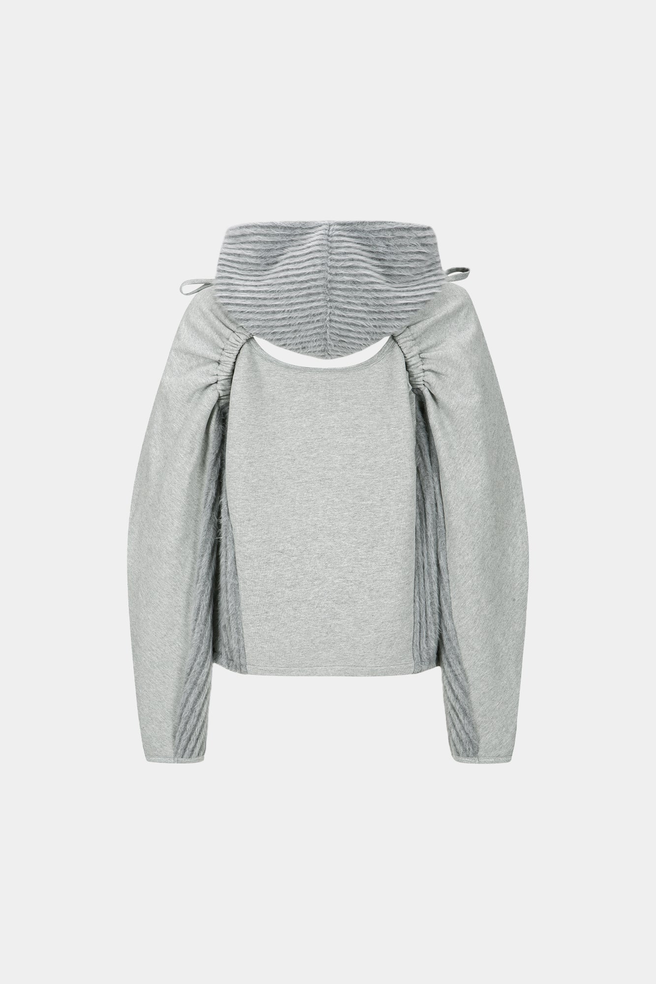 Andersson Bell - (essential) Cut Out Shirring Hoodie (Melange Grey) product image 8 | TRAB K-Fashion Australia