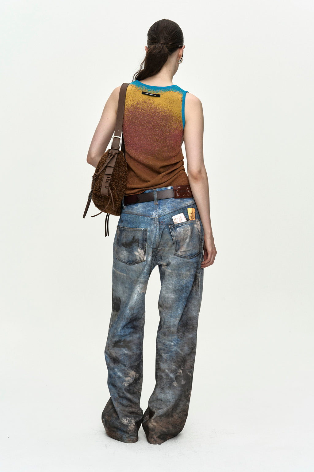 Andersson Bell - Unisex Festival Mud Printed Jeans (Blue) product image 4 | TRAB K-Fashion Australia