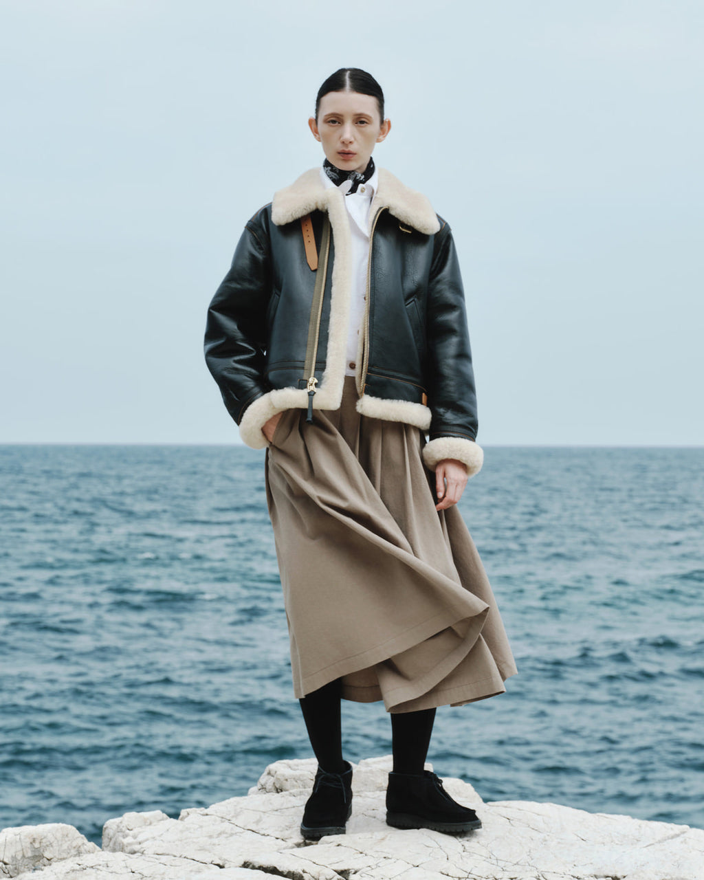 Eastlogue - Airborne Mouton Short Jacket (Black) product image 1 | TRAB K-Fashion Australia
