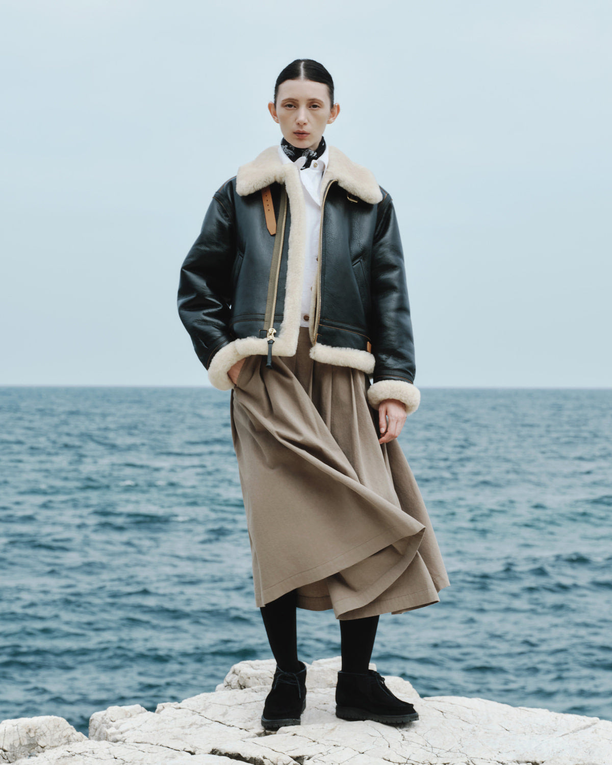 Eastlogue - Airborne Mouton Short Jacket (Black) product image 1 | TRAB K-Fashion Australia