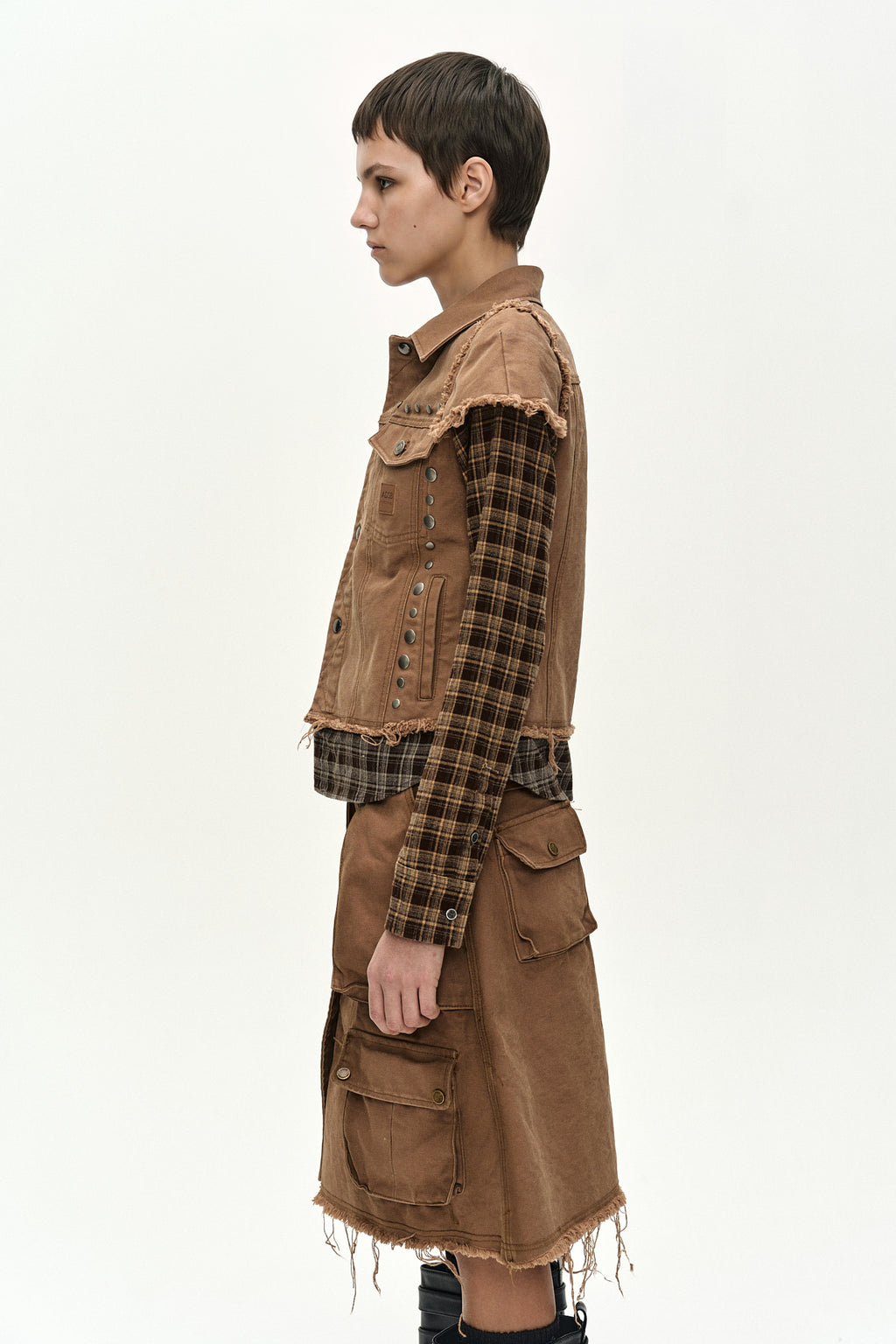 Andersson Bell - Layered Studded Vest Shirt (brown) (Brown) product image 6 | TRAB K-Fashion Australia