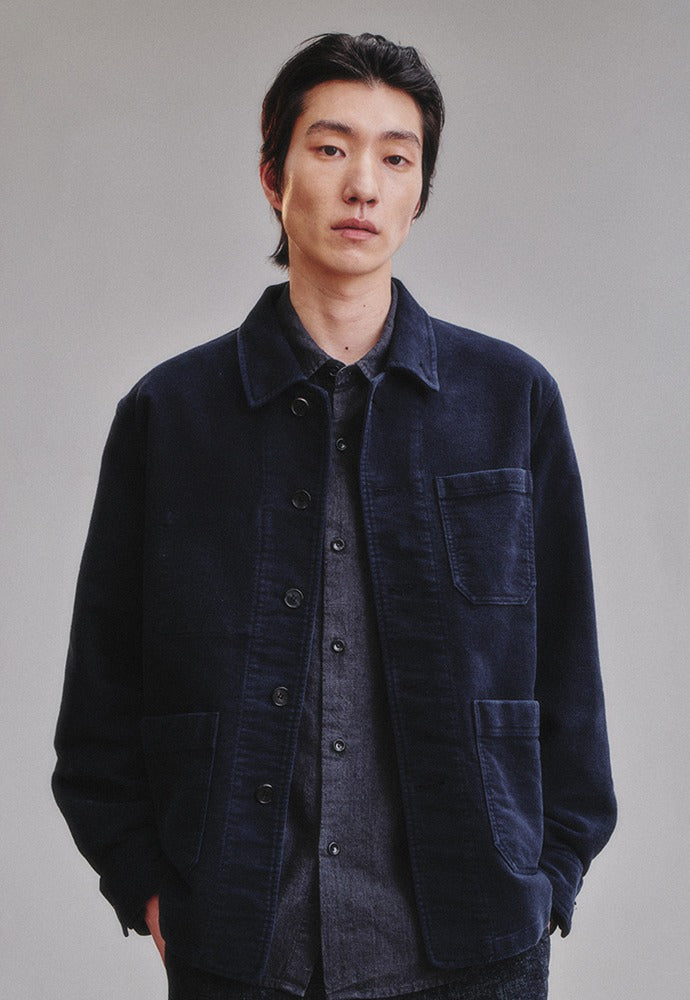 Art if acts - Washed Moleskin French Work Jacket (Vintage Navy) product image 1 | TRAB K-Fashion Australia