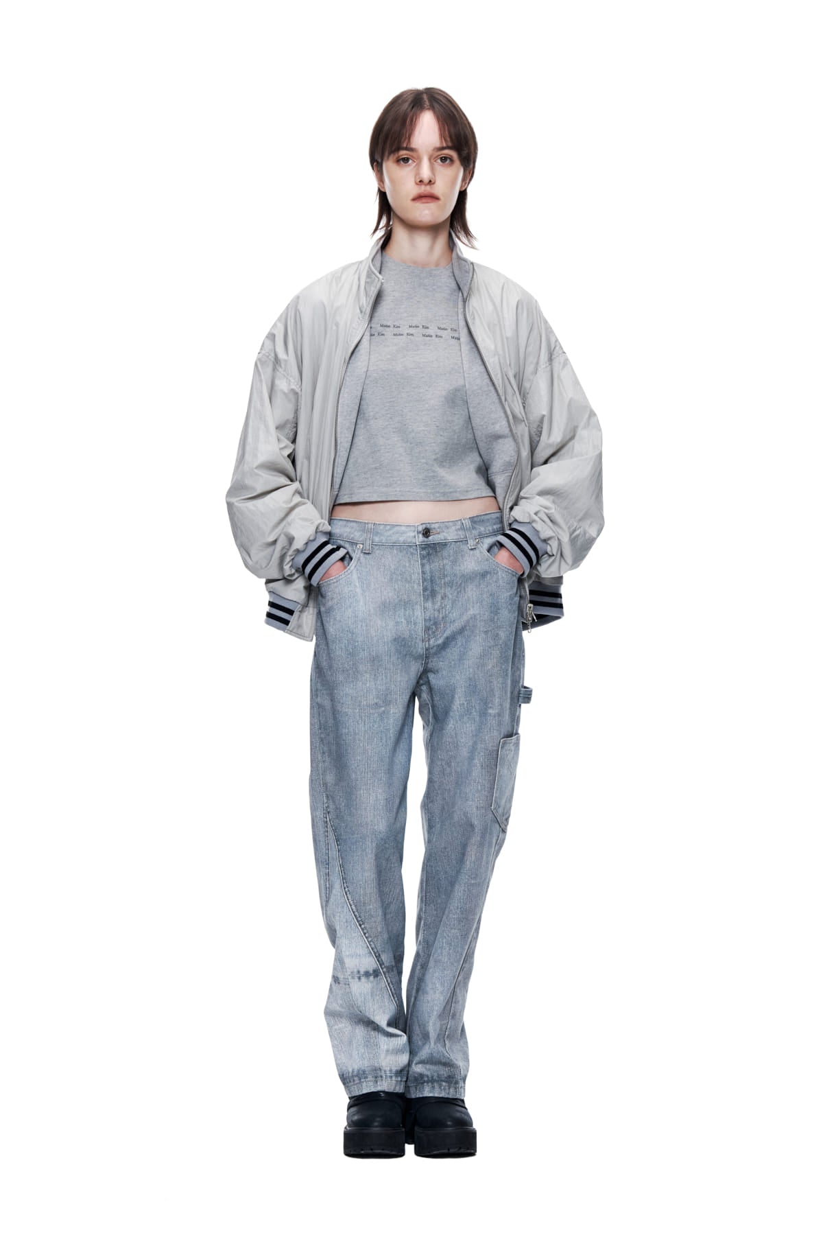 Matin Kim - Reversible Coating Track Jumper (Grey) product image 12 | TRAB K-Fashion Australia