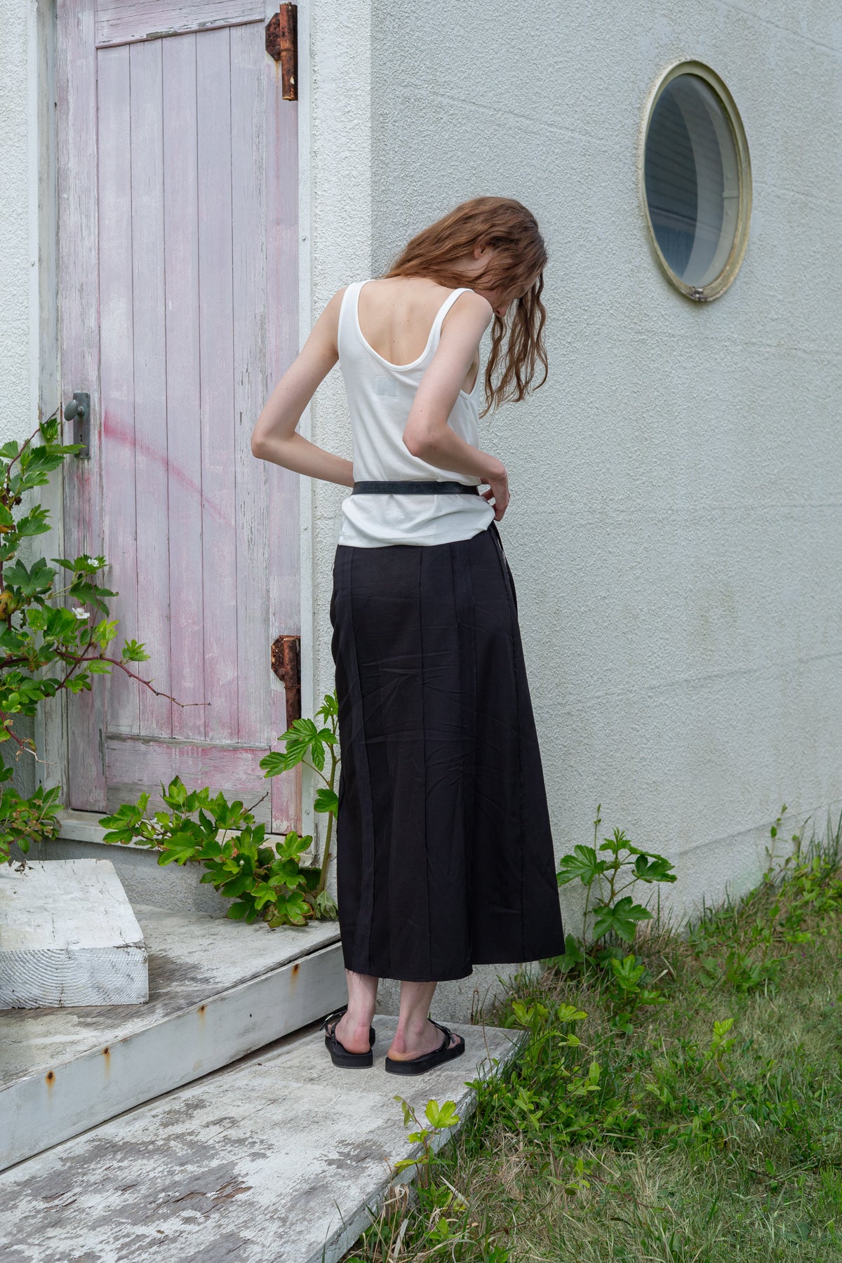 Matin Kim - Unbalance Tuck Sleeveless Top (White) product image 9 | TRAB K-Fashion Australia