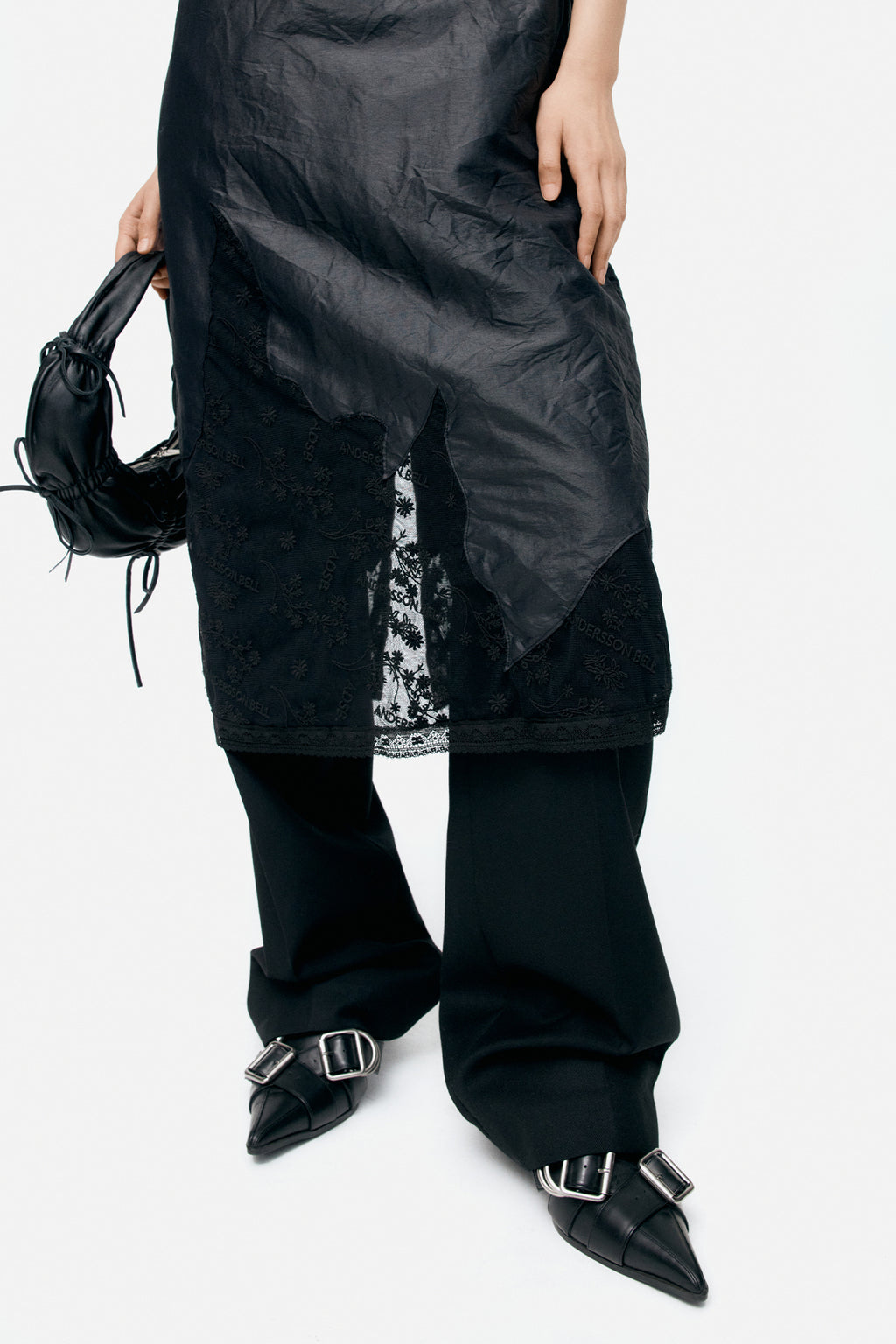 Andersson Bell - Lace Patchwork Slip Dress (Black) product image 4 | TRAB K-Fashion Australia