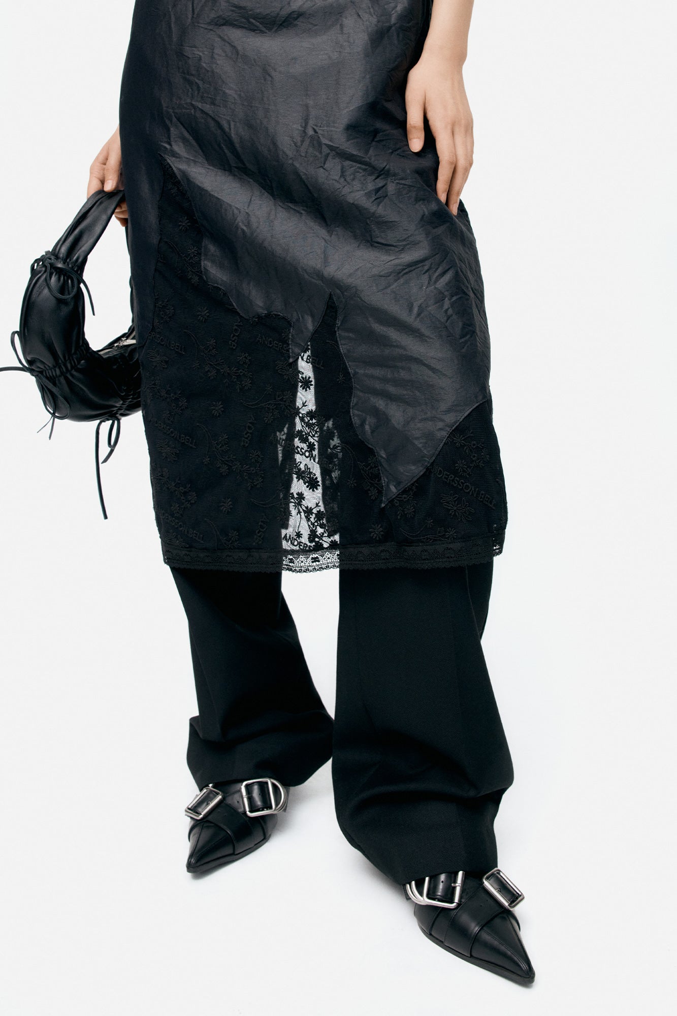 Andersson Bell - Lace Patchwork Slip Dress (Black) product image 4 | TRAB K-Fashion Australia