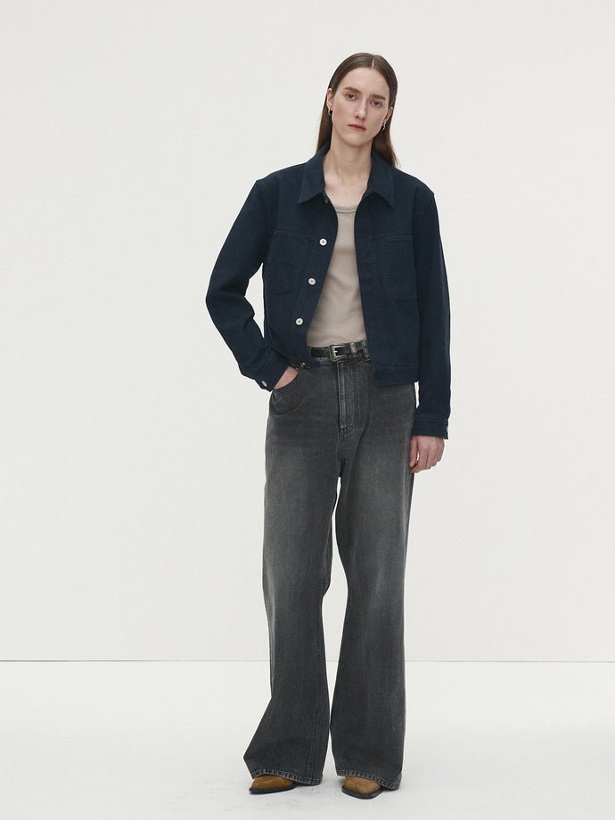 Tonywack - Moleskin Cotton Trucker Jacket (Navy) product image 4 | TRAB K-Fashion Australia