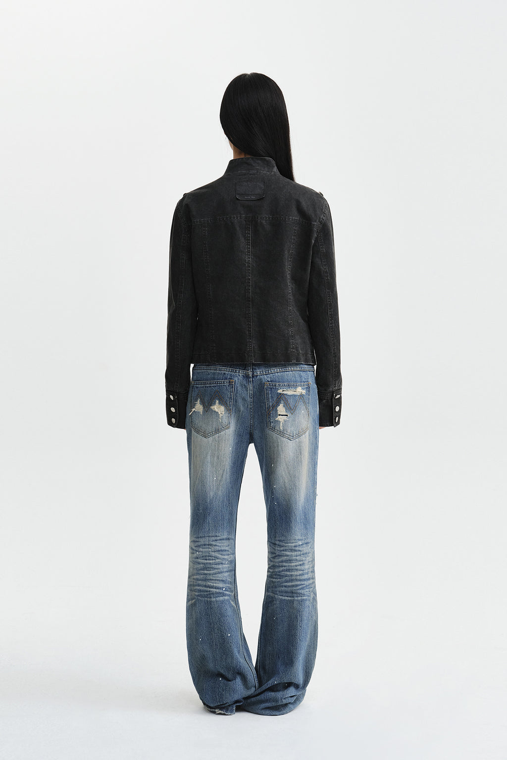 Matin Kim - Slub Damage Bootcut Denim Pants (Blue) product image 10 | TRAB K-Fashion Australia