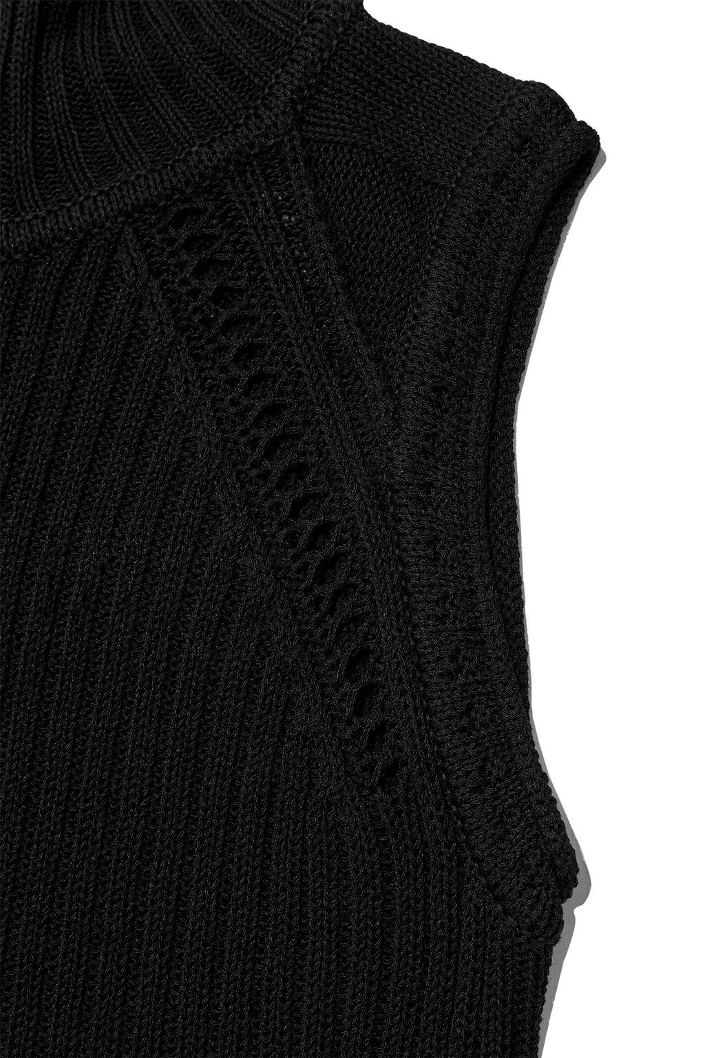 Matin Kim - Back Logo High Neck Knit Vest (Black) product image 5 | TRAB K-Fashion Australia