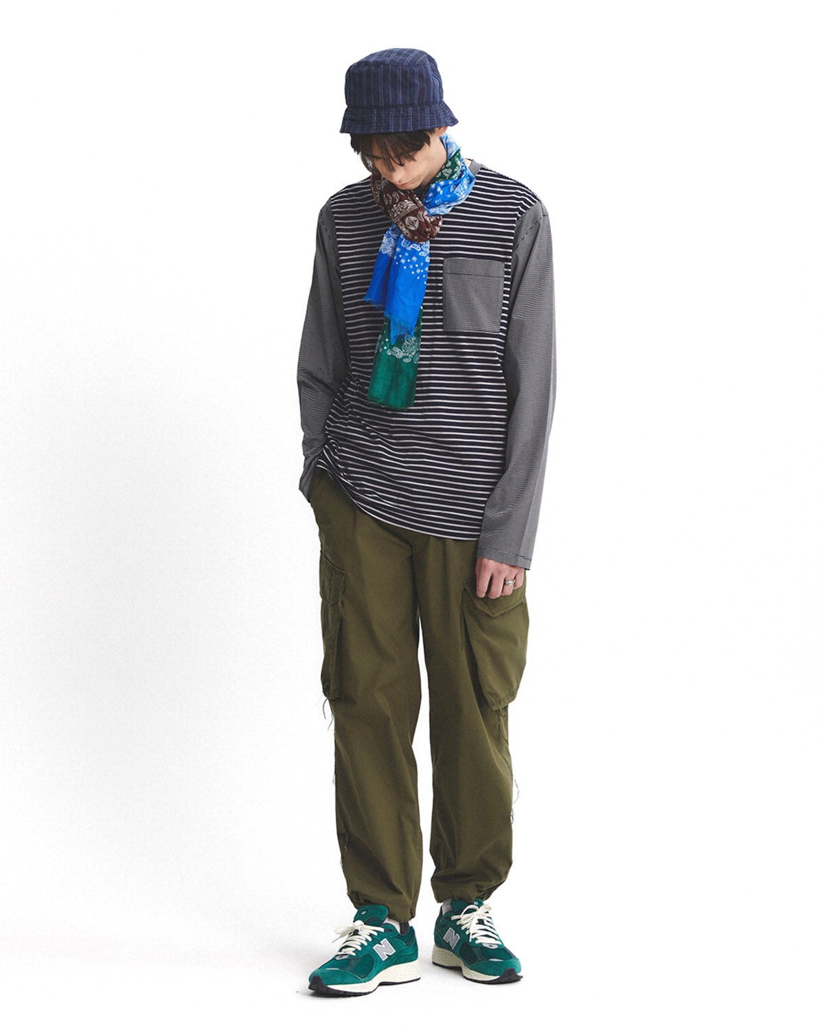 Eastlogue - Silk Scarf (Green & Brown & Blue) product image 4 | TRAB K-Fashion Australia