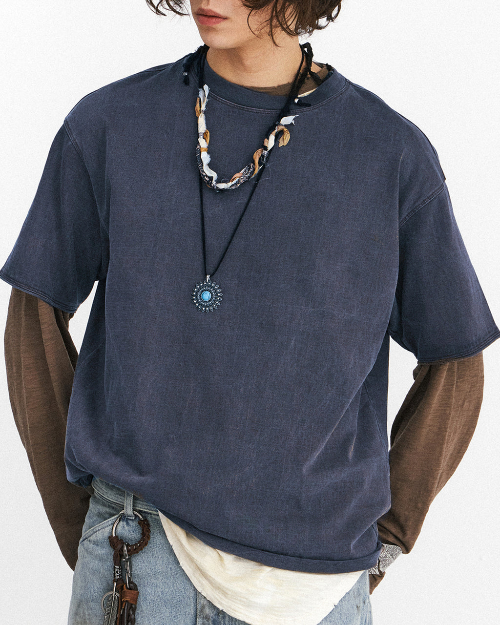 Eastlogue - Cut Out Boxy T-shirts (Navy) product image 7 | TRAB K-Fashion Australia