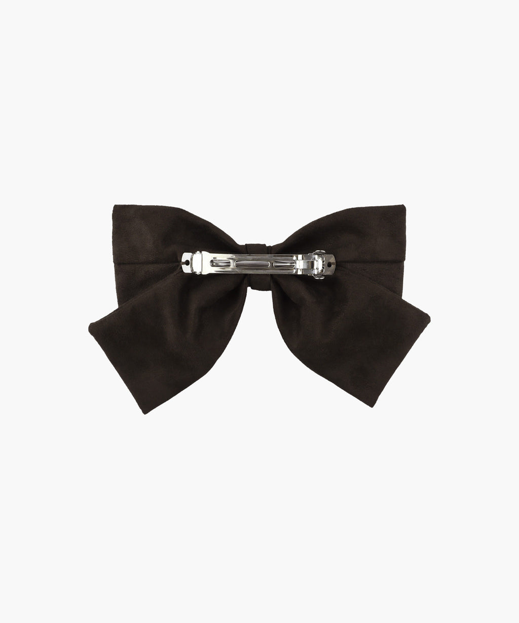 Marithe & Francois Girbaud - Big Ribbon Suede Hair Pin (Brown) product image 2 | TRAB K-Fashion Australia