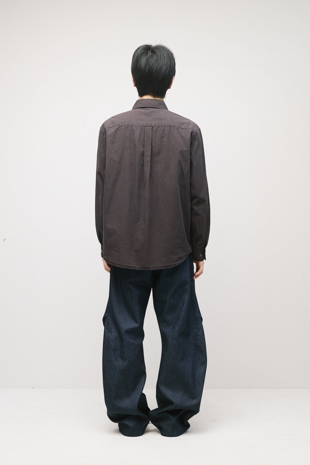 Hatchingroom - Museum Shirt Stripe (Over Dyed Purple Brown) product image 5 | TRAB K-Fashion Australia