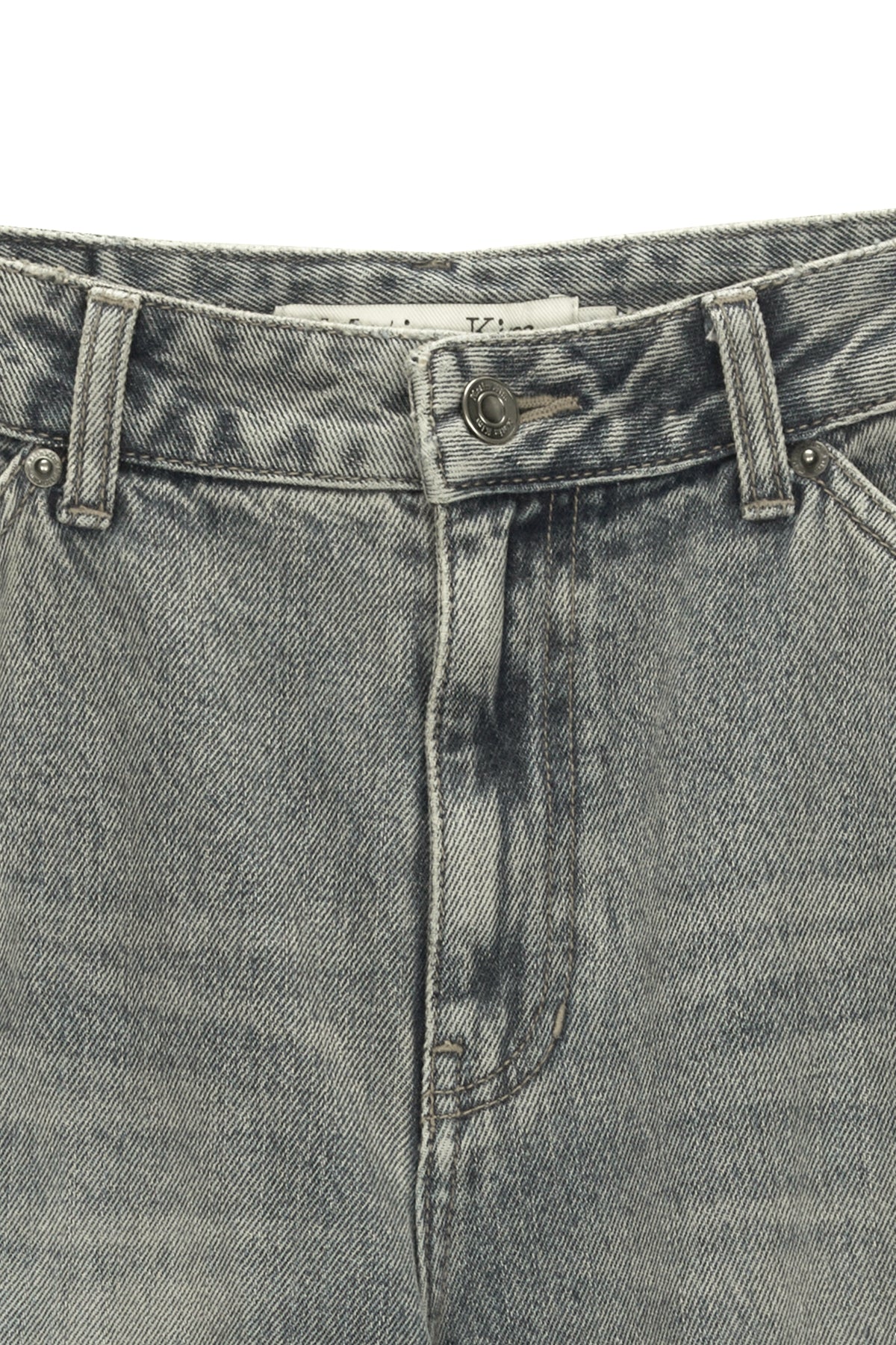 Matin Kim - Semi Boots Cut Damage Denim Pants (Light Blue) product image 3 | TRAB K-Fashion Australia