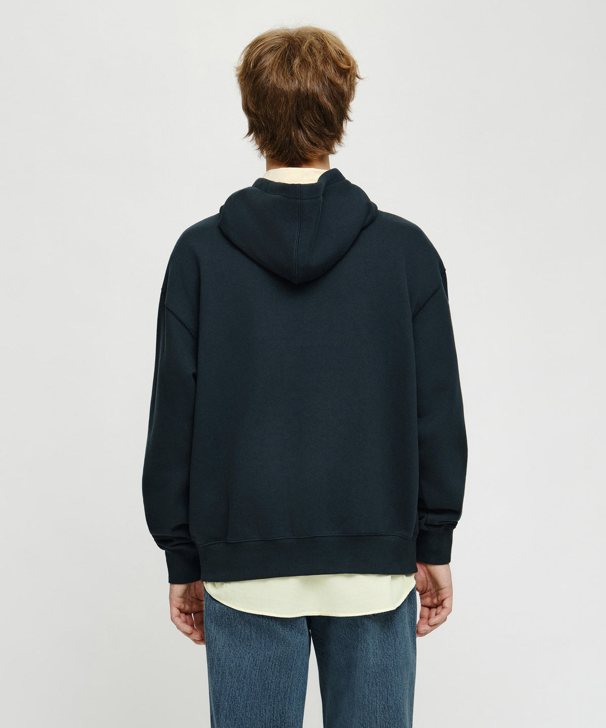 Marithe & Francois Girbaud - Small Classic Logo Oversized Hoodie (brushed) (Dark Green) product image 3 | TRAB K-Fashion Australia
