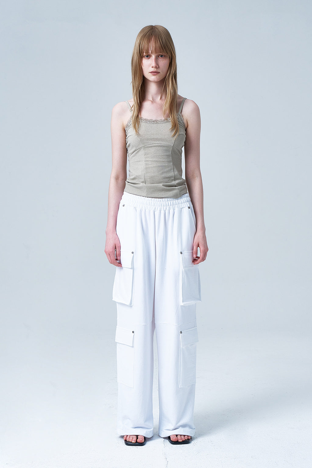Deinet - Lace Curve Cami Top (Beige) product image 1 | TRAB K-Fashion Australia