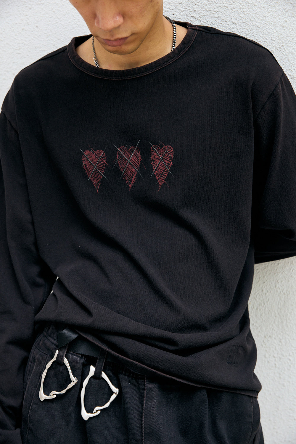 Hatchingroom - VTG Cartoon Heart Tee Long Washed (Black) product image 8 | TRAB K-Fashion Australia