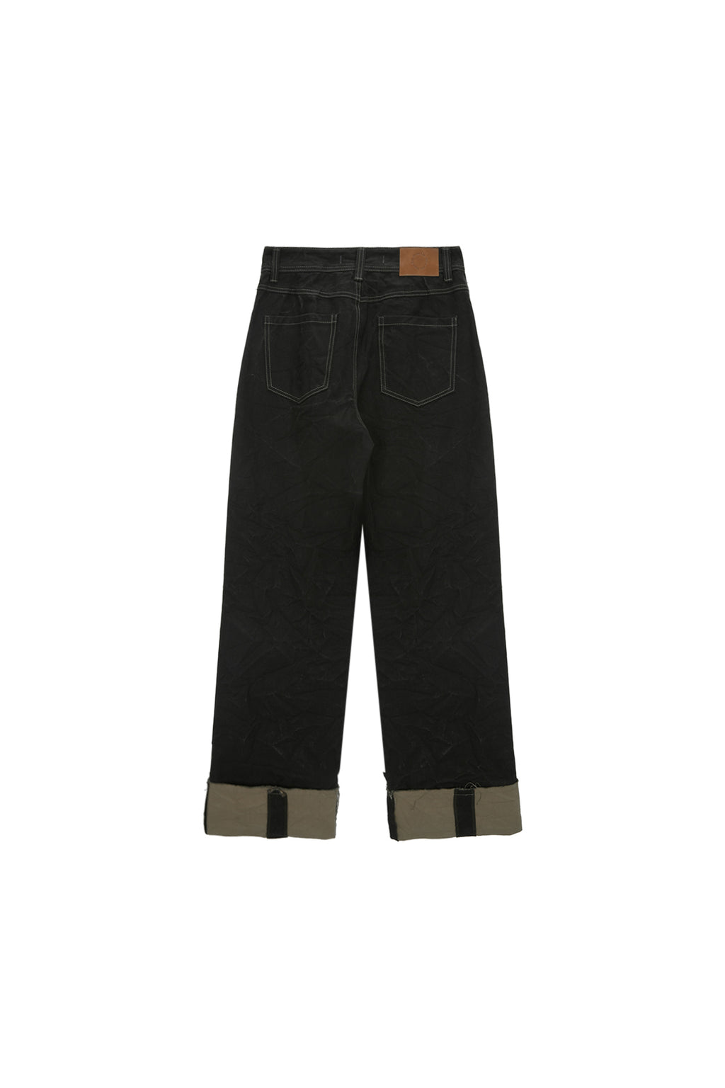 Matin Kim - Pigment Washed Denim Pants (Khaki Brown) product image 2 | TRAB K-Fashion Australia