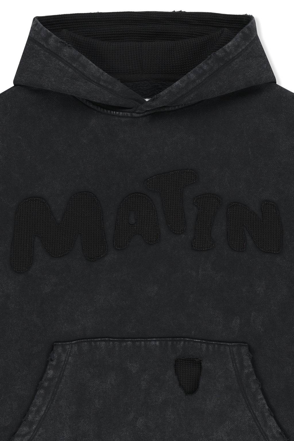 Matin Kim - Waffle Applique Logo Hood Top (Charcoal) product image 5 | TRAB K-Fashion Australia