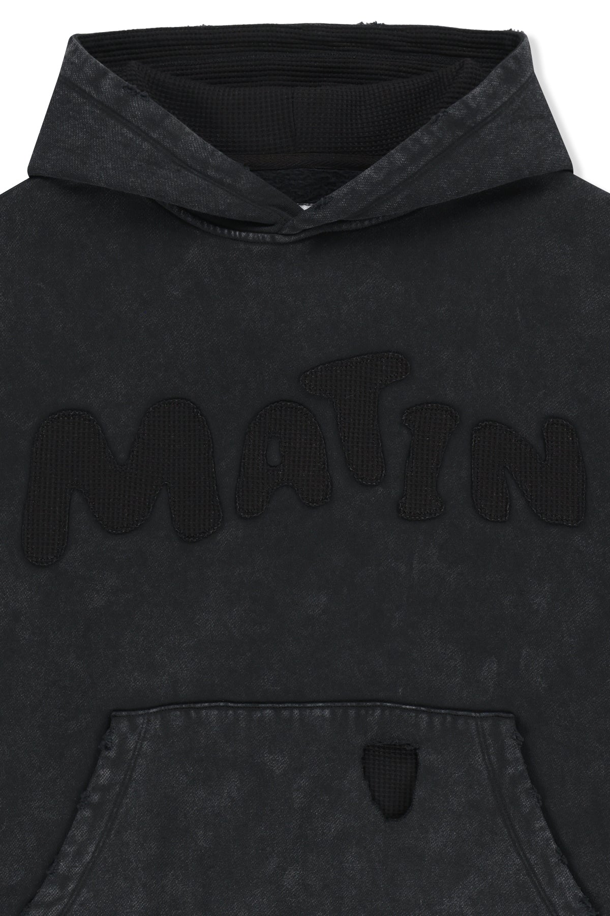 Matin Kim - Waffle Applique Logo Hood Top (Charcoal) product image 5 | TRAB K-Fashion Australia