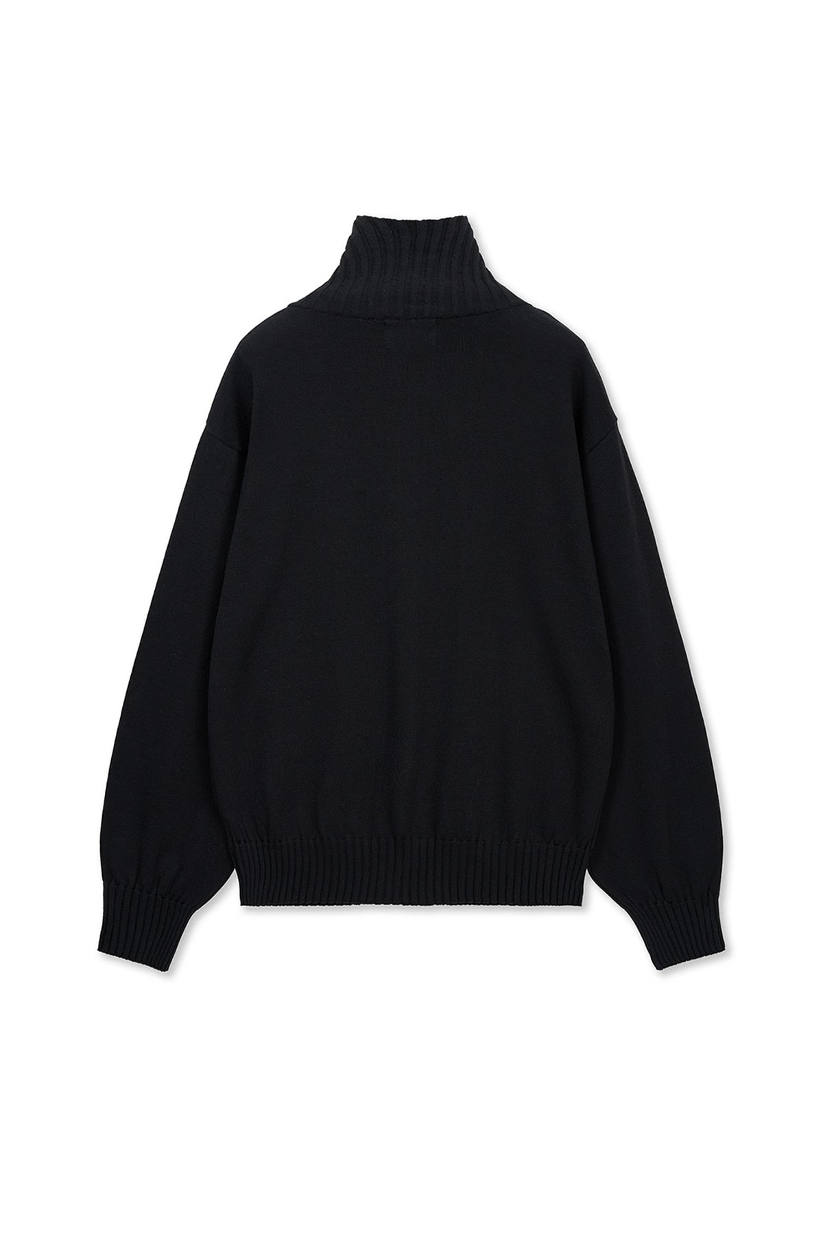 Matin Kim - High Neck Embroidered Logo Zip Up (Black) product image 2 | TRAB K-Fashion Australia
