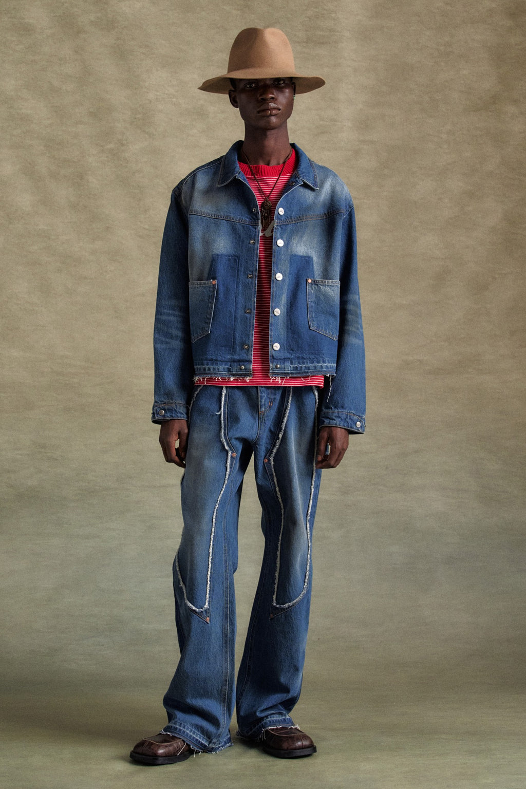 Andersson Bell - Rodeo Motorcycle Denim Jacket (Blue) product image 1 | TRAB K-Fashion Australia