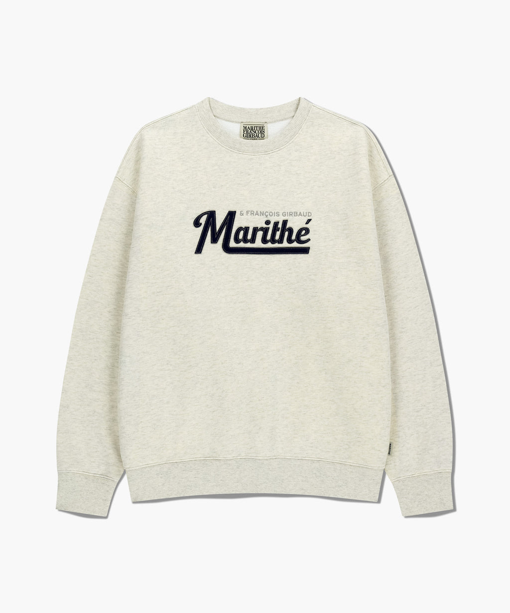 Marithe & Francois Girbaud - Applique Logo Oversized Sweatshirt (brushed) (Oatmeal) product image 6 | TRAB K-Fashion Australia