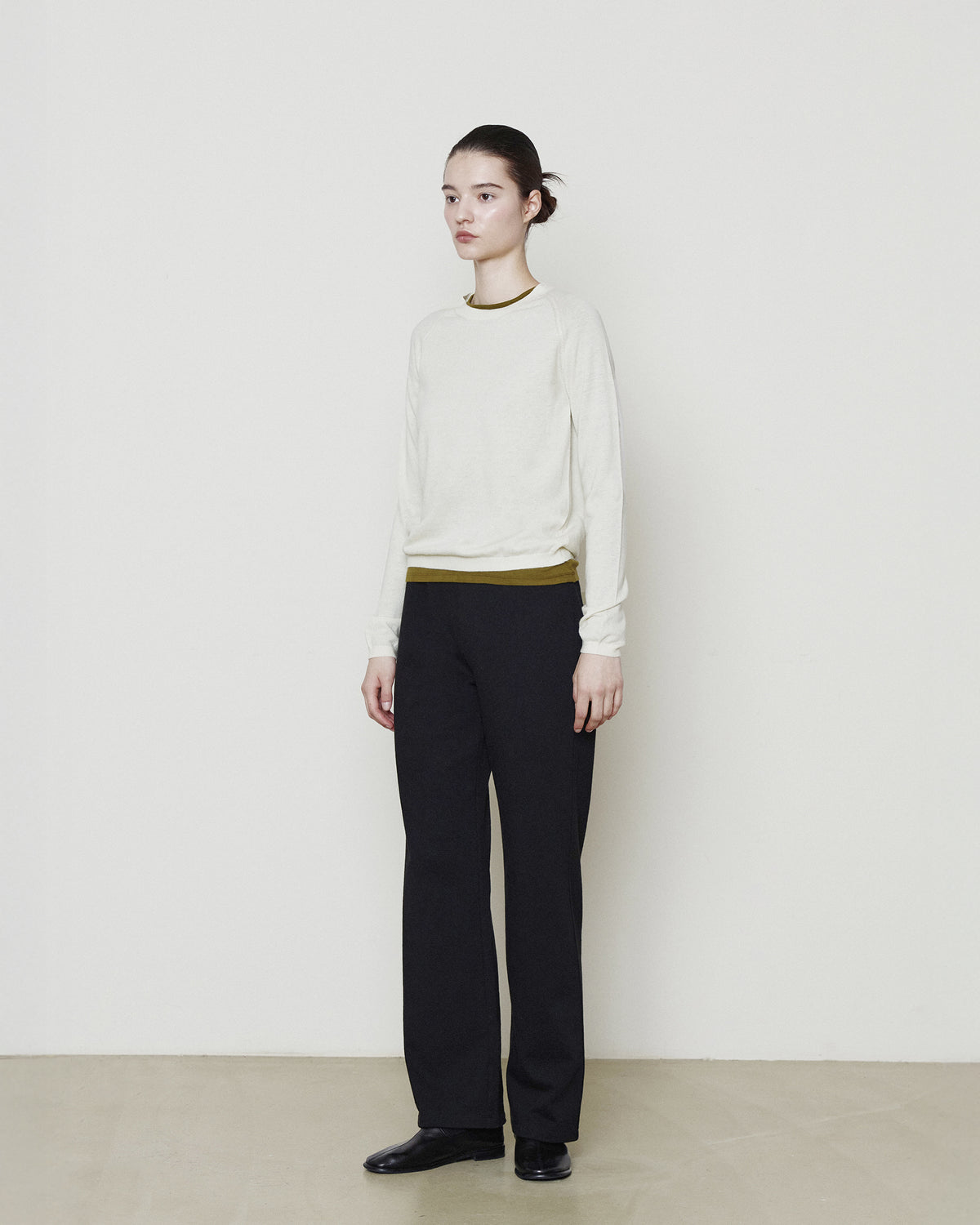 Brownyard - Super Fine Bound Neck Knit (Ivory) product image 2 | TRAB K-Fashion Australia