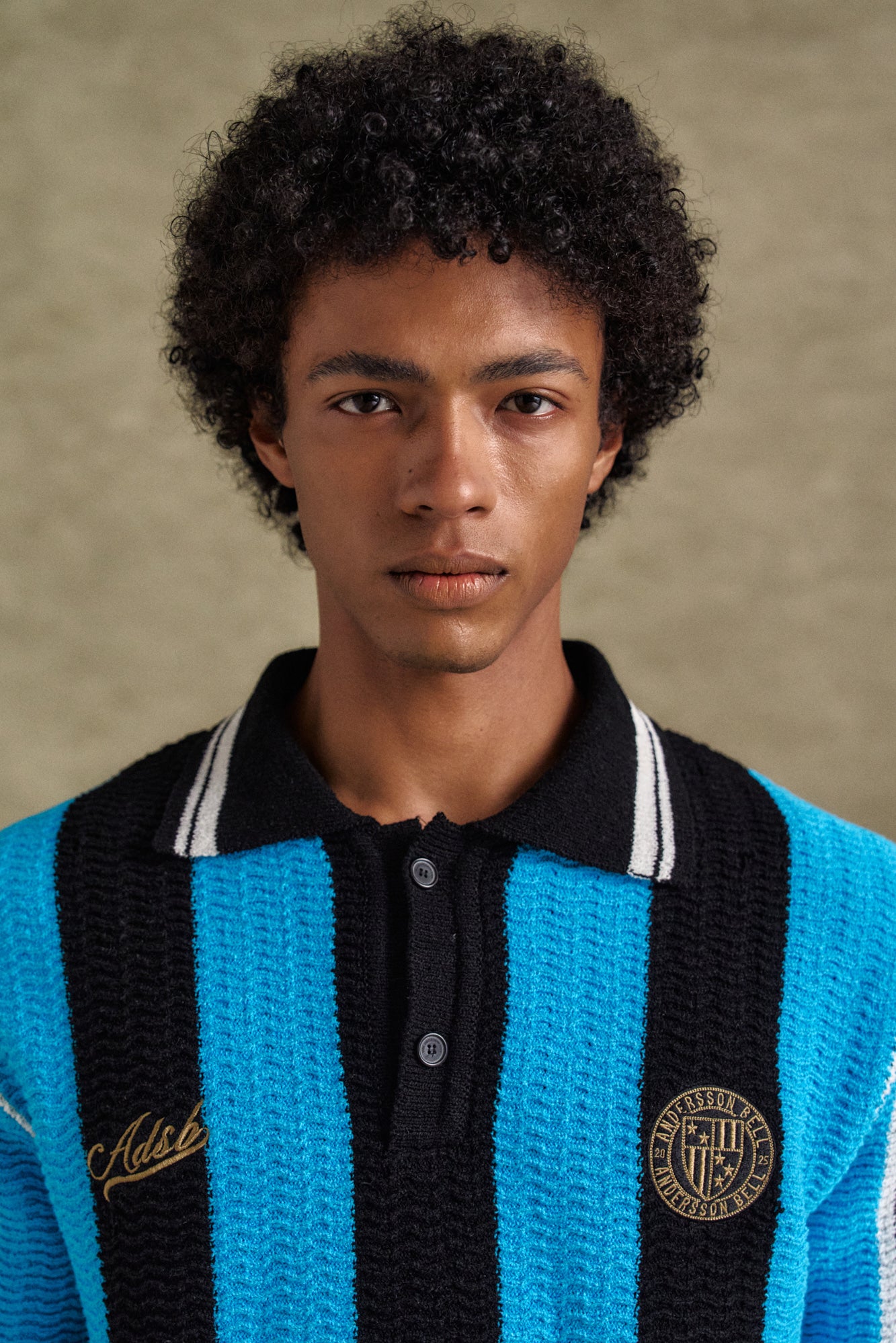 Andersson Bell - Stripe Soccer Polo Sweater (Black/Blue) product image 5 | TRAB K-Fashion Australia