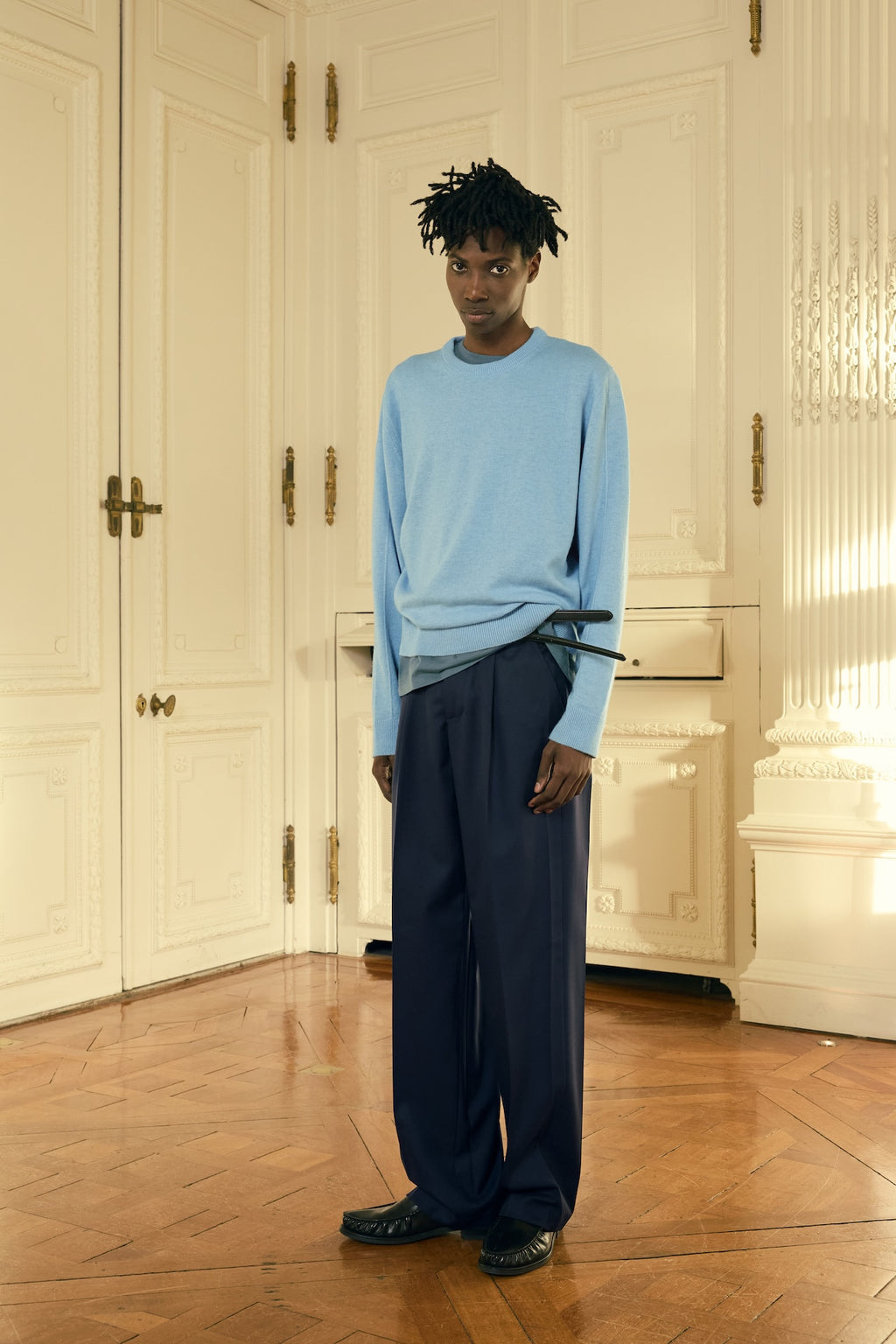 STU - Pin Tuck Round Neck Knit (Sky Blue) product image 5 | TRAB K-Fashion Australia