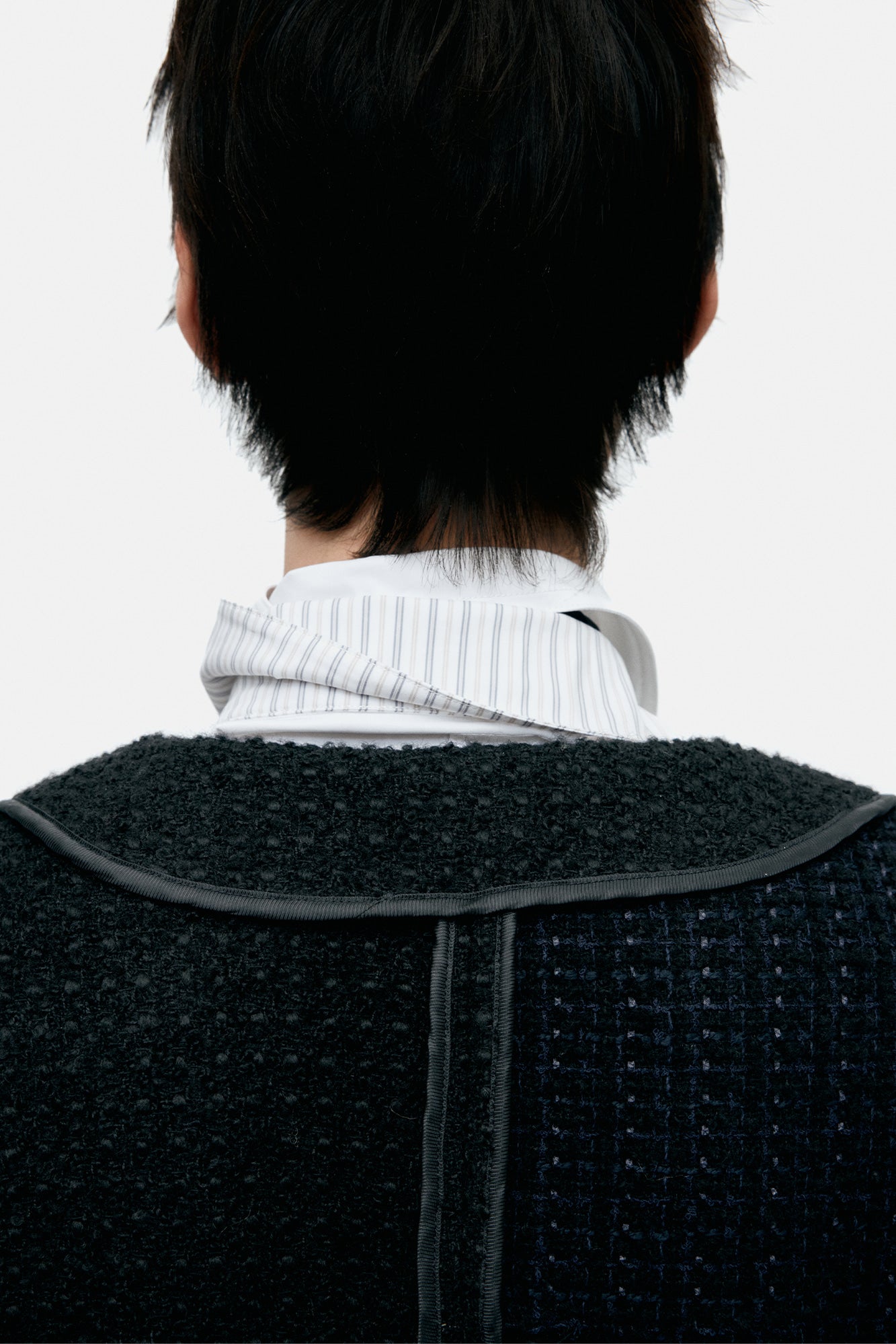 Andersson Bell - Unisex Inside Out Tweed Cardigan (Black) product image 6 | TRAB K-Fashion Australia