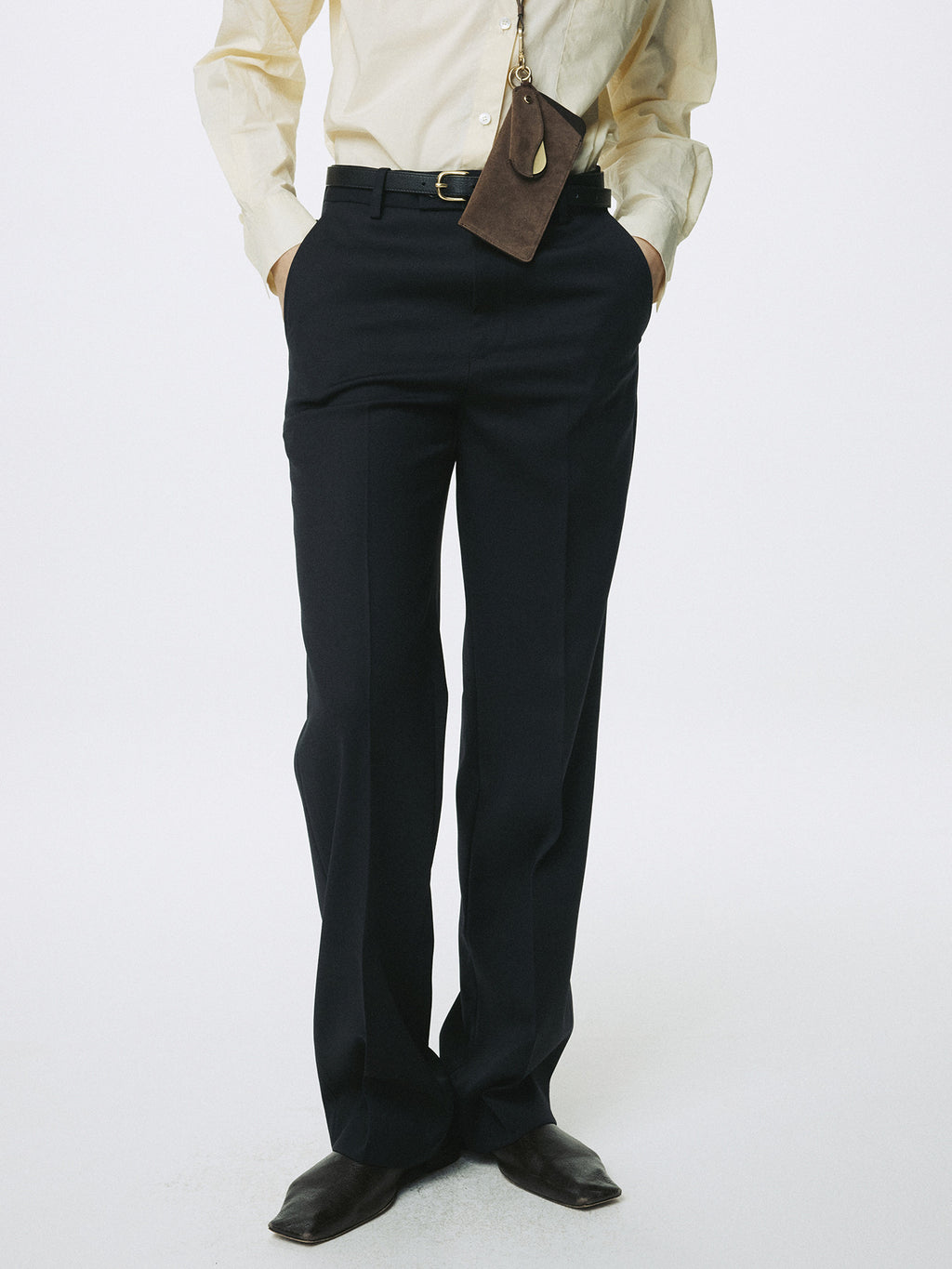 Tonywack - Wool Tailored Straight Trousers (Midnight) product image 3 | TRAB K-Fashion Australia