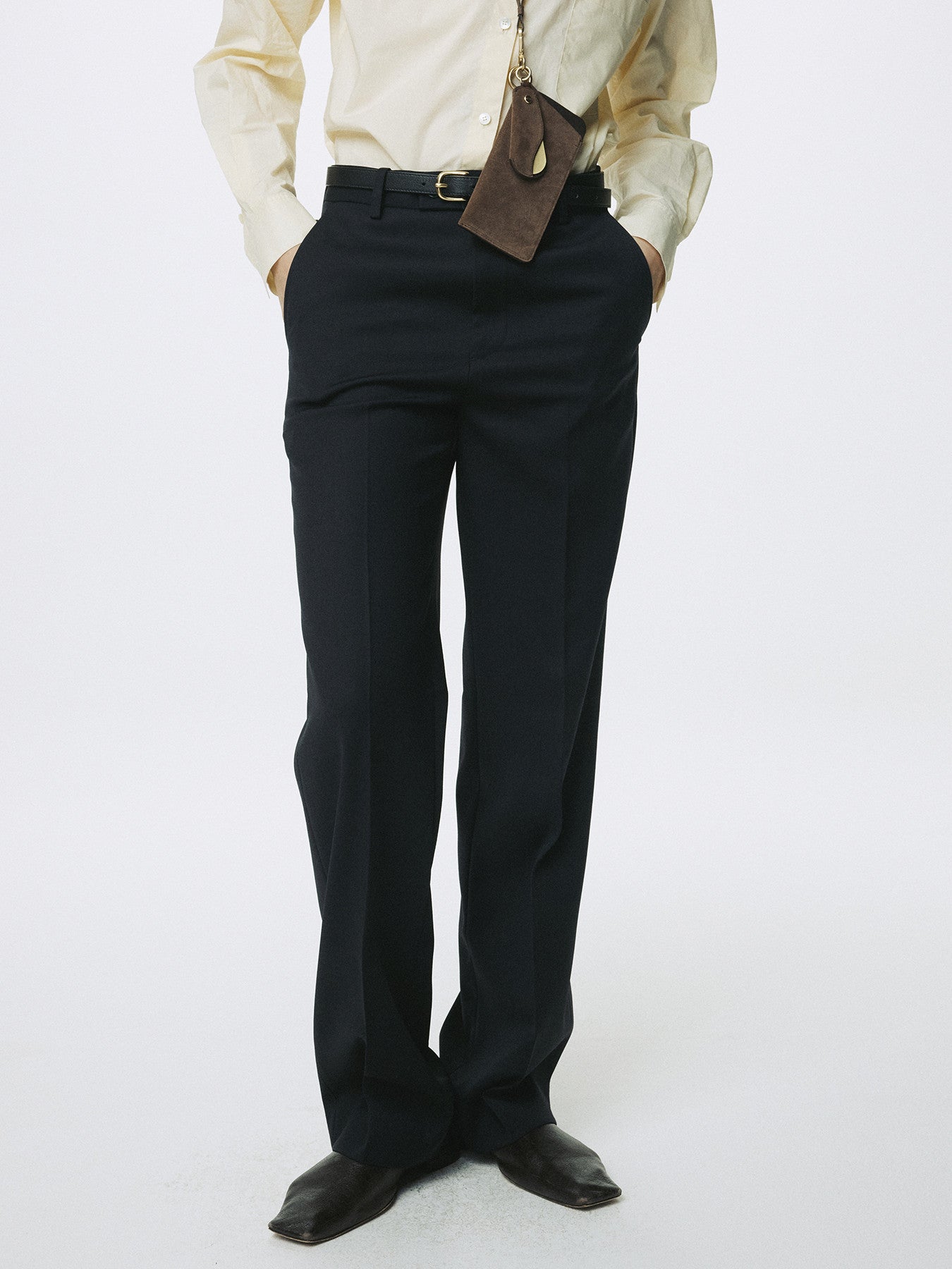 Tonywack - Wool Tailored Straight Trousers (Midnight) product image 3 | TRAB K-Fashion Australia