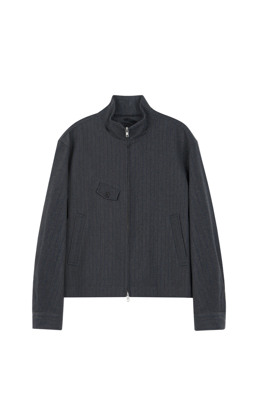 Stu - High Neck Crop Stripe Jacket (Grey) product image 17 | TRAB K-Fashion Australia