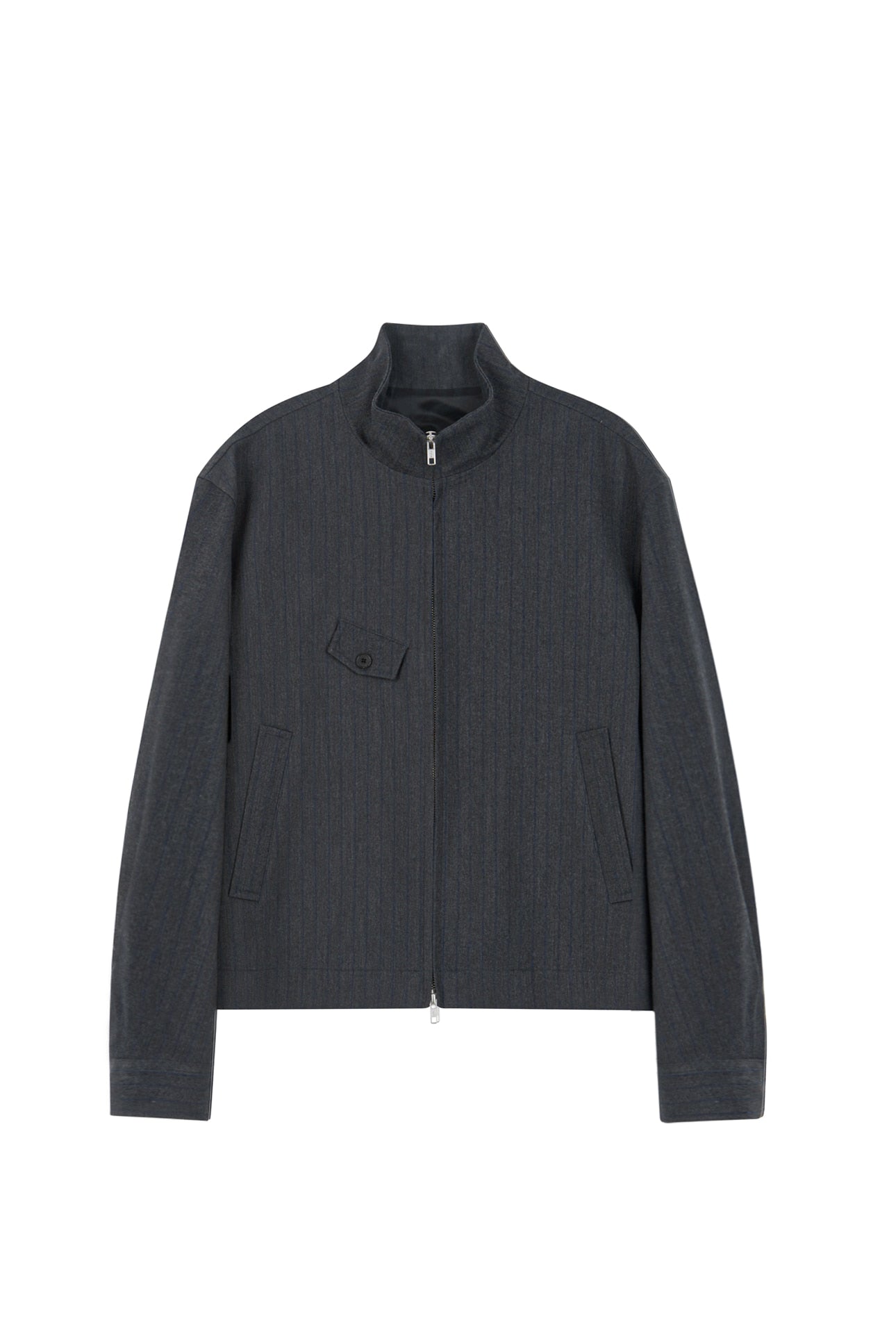 Stu - High Neck Crop Stripe Jacket (Grey) product image 17 | TRAB K-Fashion Australia