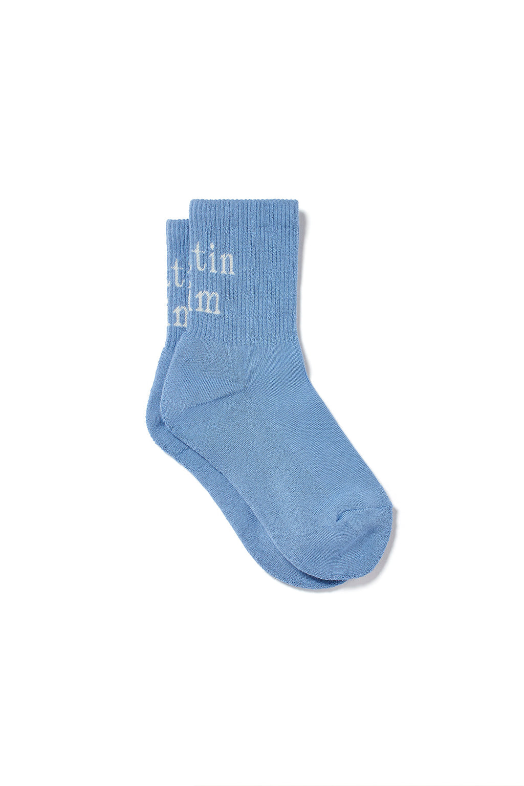 Matin Kim - Matin Big Logo Crew Socks (Blue) product image 4 | TRAB K-Fashion Australia