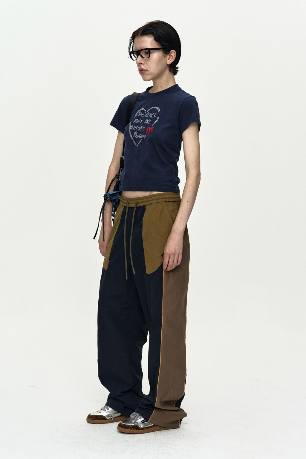 Andersson Bell - Unisex Color Block Nylon Track Pants (Navy/Khaki) product image 10 | TRAB K-Fashion Australia
