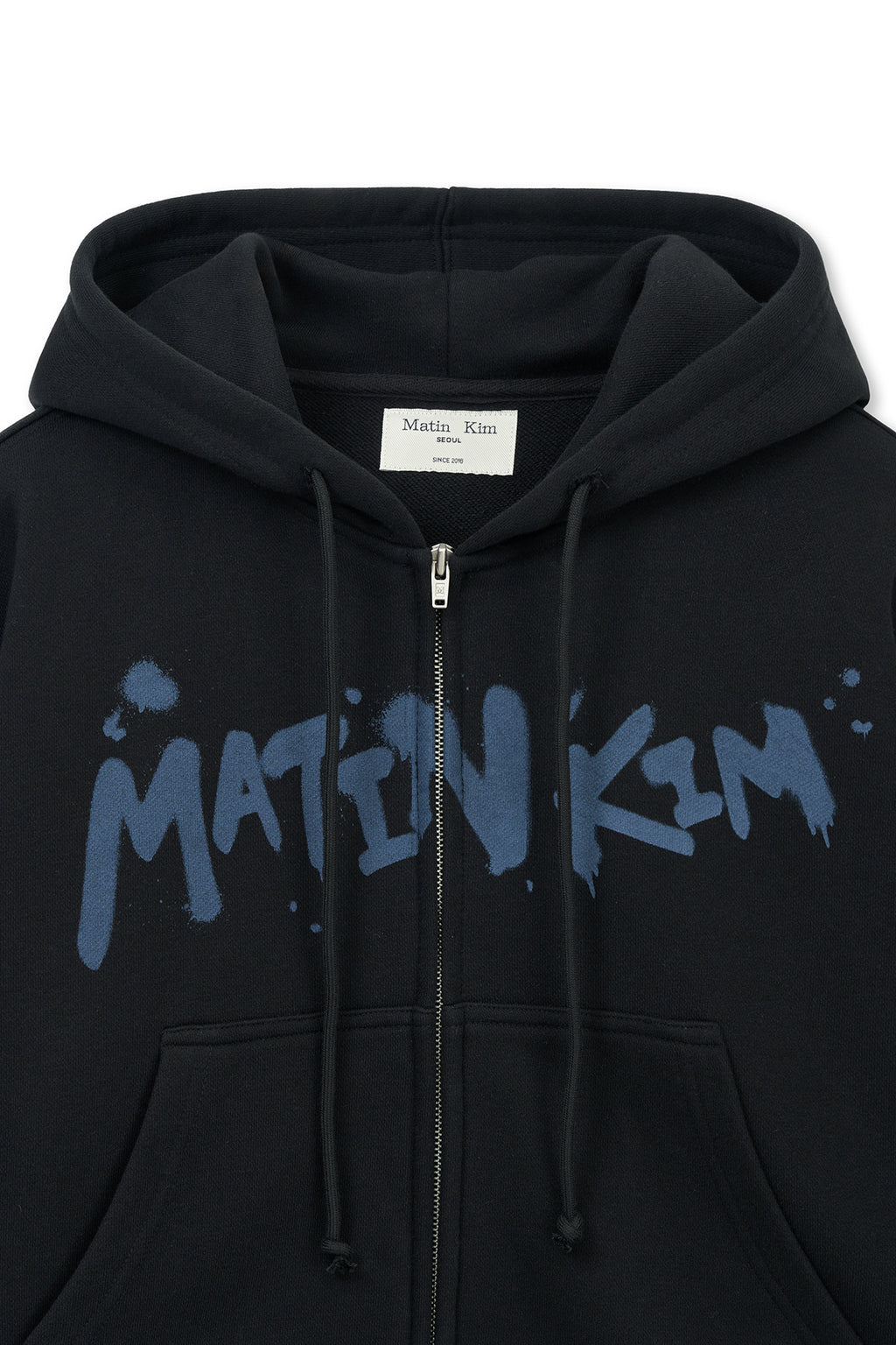 Matin Kim - Graffiti Logo Crop Hoody Zip Up (Black) product image 3 | TRAB K-Fashion Australia