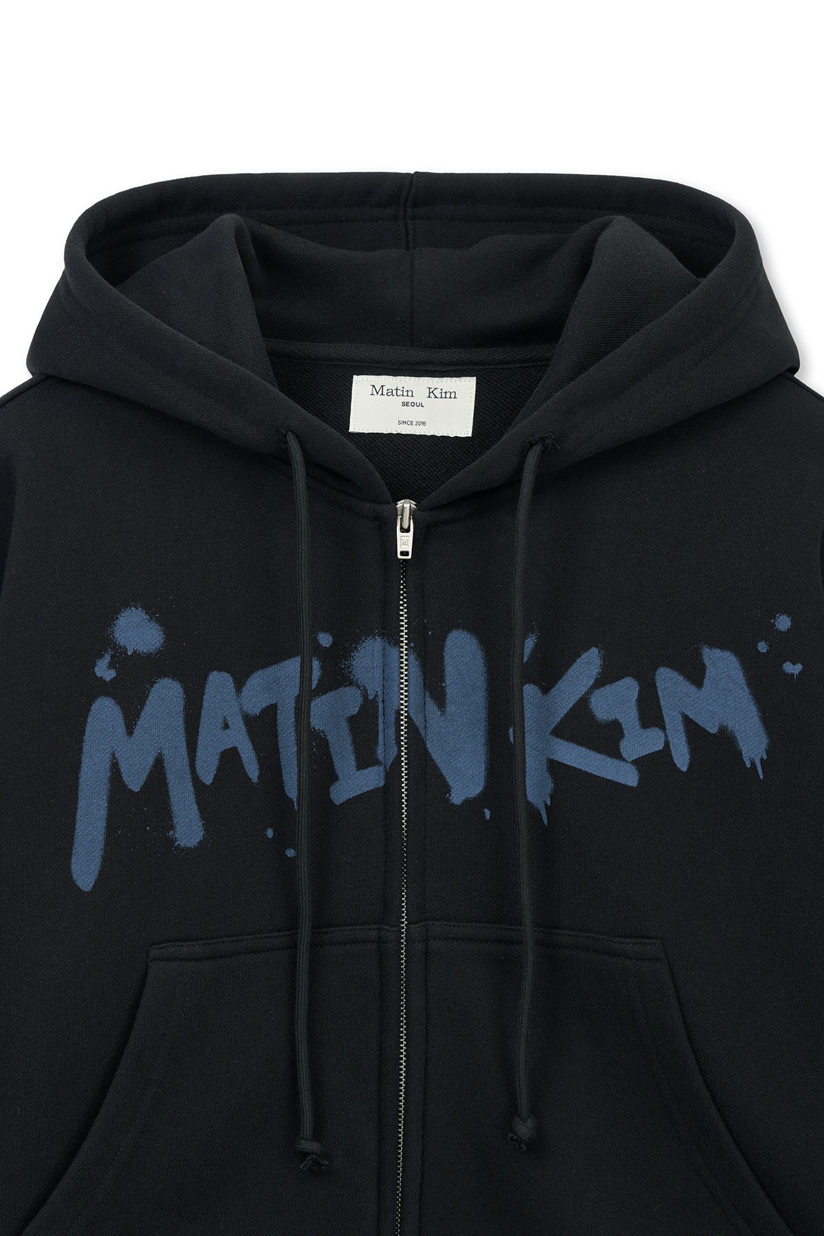 Matin Kim - Graffiti Logo Crop Hoody Zip Up (Black) product image 3 | TRAB K-Fashion Australia