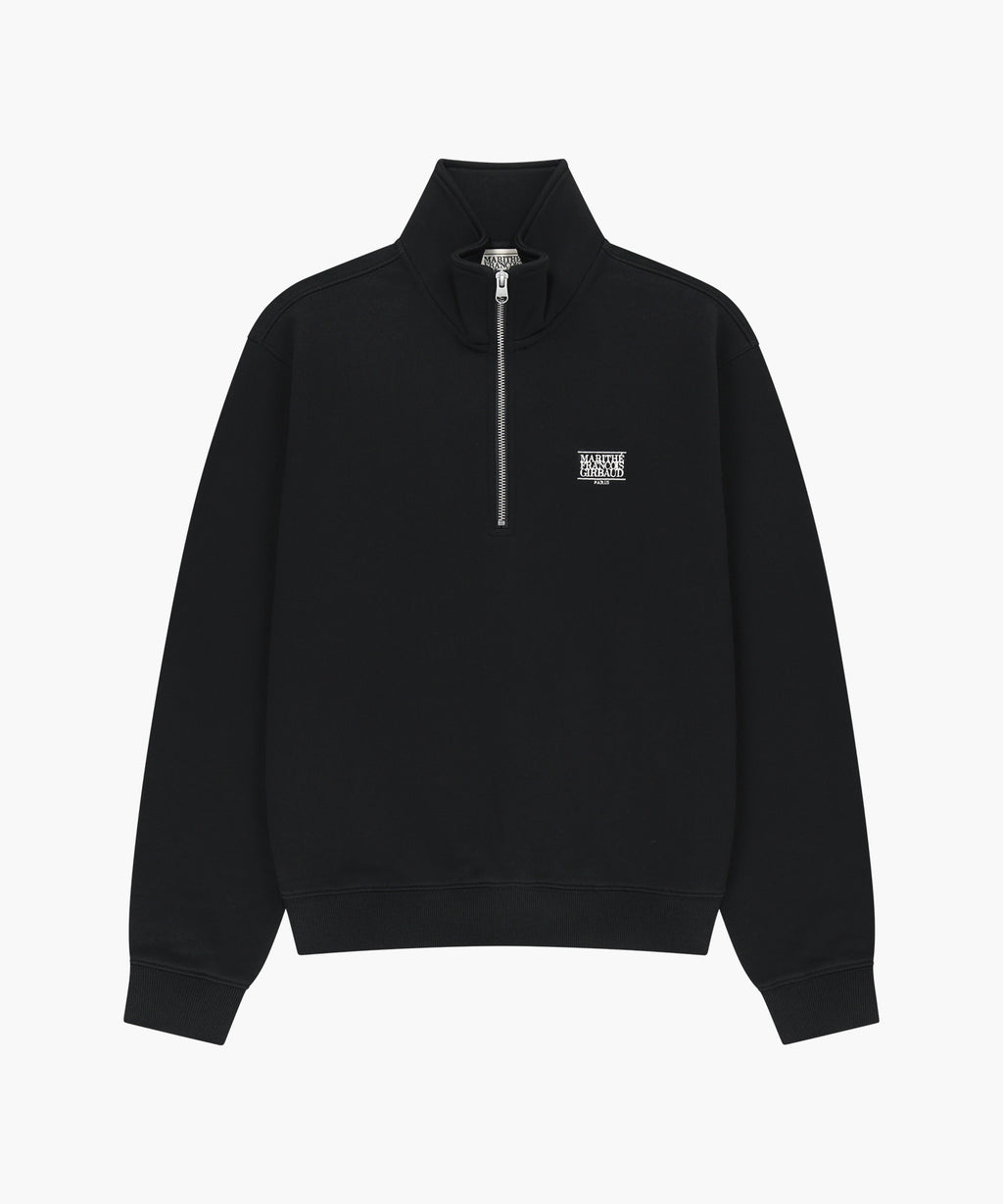 Marithe & Francois Girbaud - Small Classic Logo Half Zipup Sweatshirt (Black) product image 6 | TRAB K-Fashion Australia