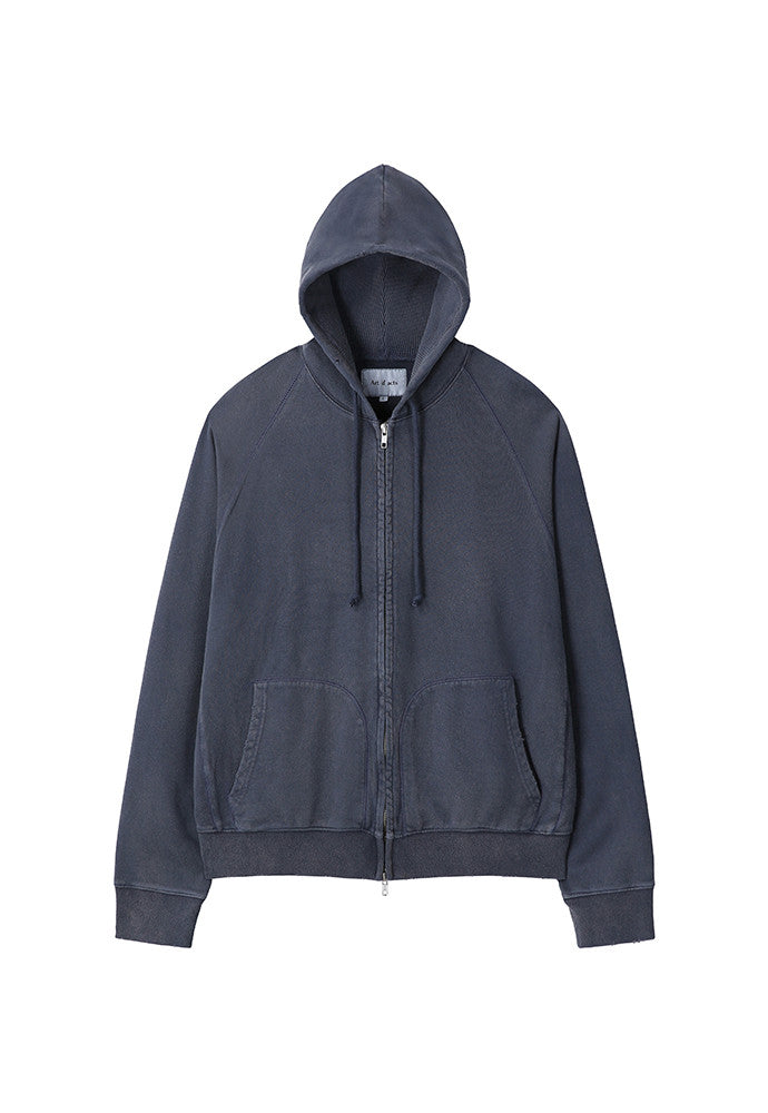 Art if acts - Garment Dyed Sweat Hooded Zip-Up (Navy) product image 6 | TRAB K-Fashion Australia