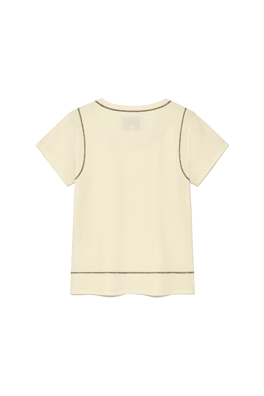 Matin Kim - Stitch Point Small Logo Top (Light Yellow) product image 2 | TRAB K-Fashion Australia
