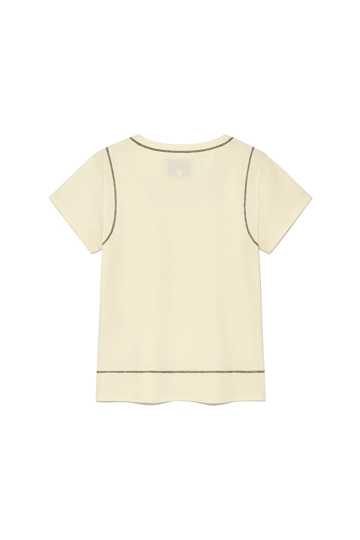 Matin Kim - Stitch Point Small Logo Top (Light Yellow) product image 2 | TRAB K-Fashion Australia