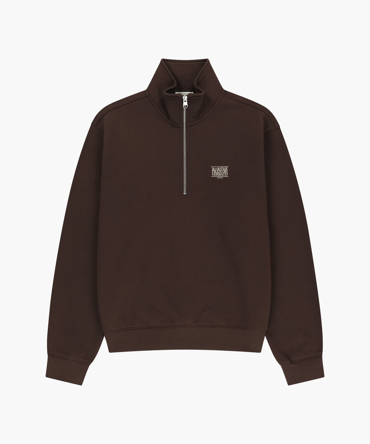 Marithe & Francois Girbaud - Small Classic Logo Half Zipup Sweatshirt (Dark Brown) product image 6 | TRAB K-Fashion Australia