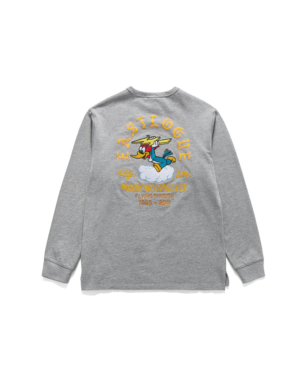 Eastlogue - Flocking And Embroidered Woody L.s T-shirts (Melange Grey) product image 2 | TRAB K-Fashion Australia